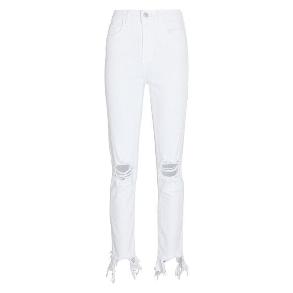 NWT L'Agence High Line in Blanc Destruct High Rise Skinny Stretch Jeans 27 $275